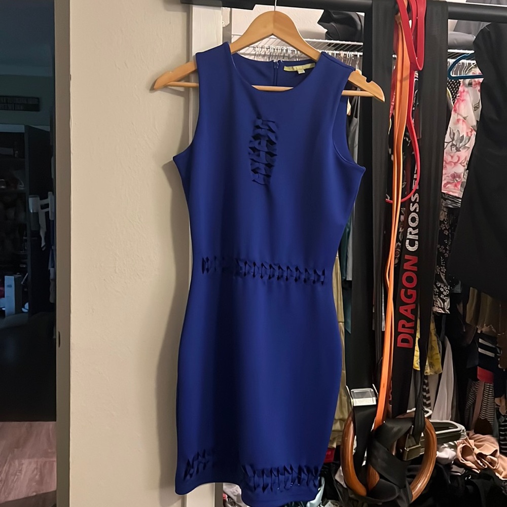 Only worn once beautiful blue tight cocktail dress